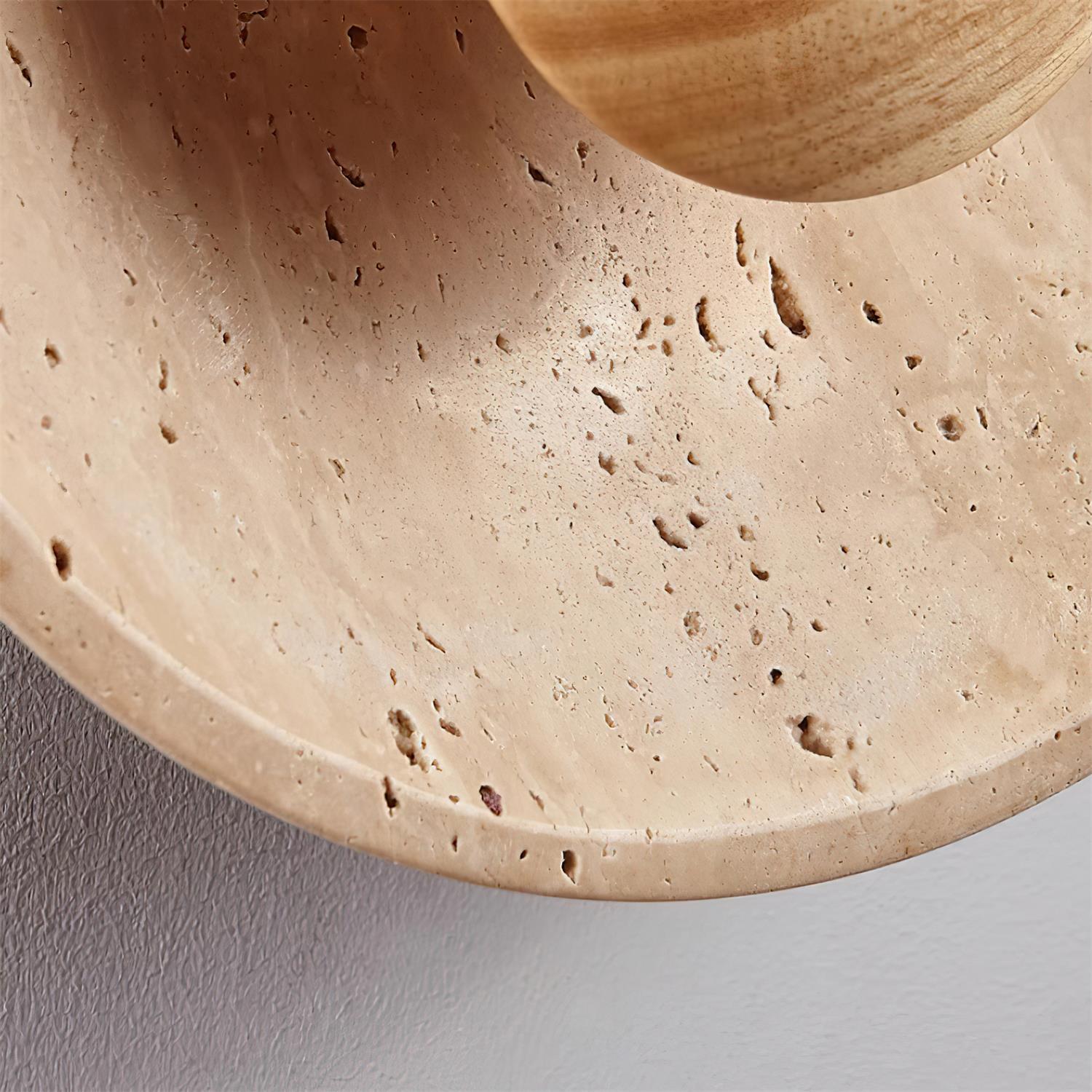 Gionne Wood & Travertine Wall Lamp