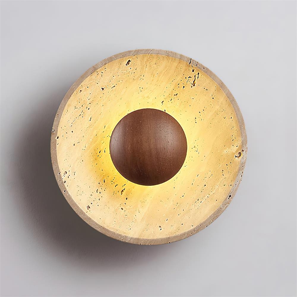 Gionne Wood & Travertine Wall Lamp