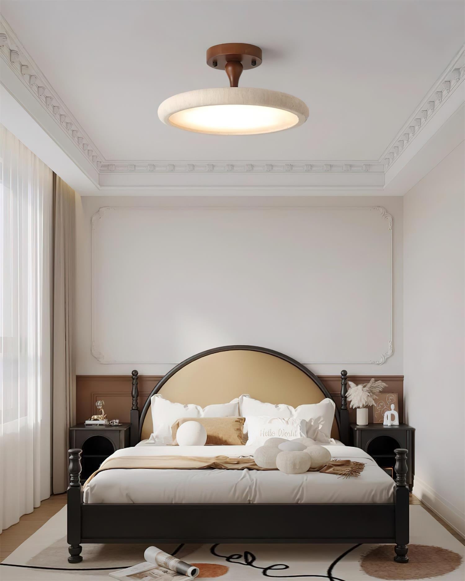 Dovai Travertine Semi Flush Ceiling Light