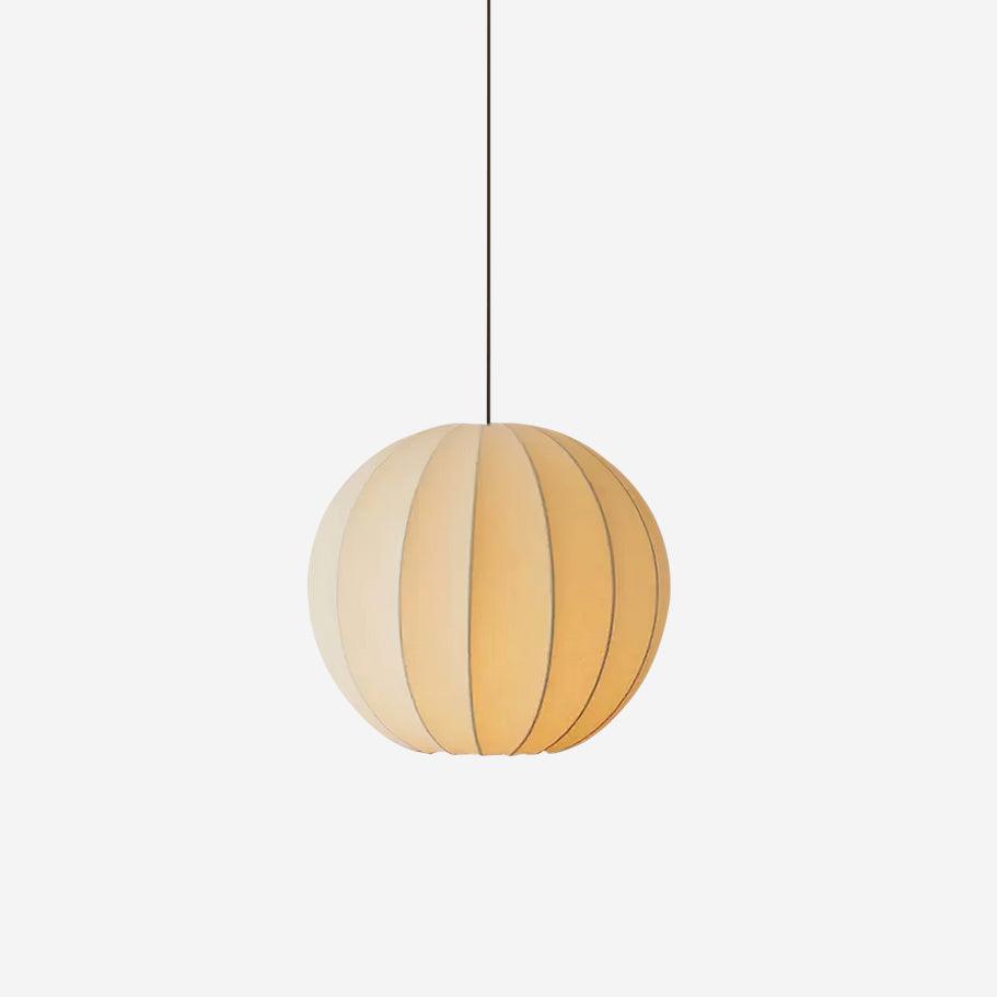 Pendant Light Silk Ribbed Globe Modern Minimalist Ambient Dining