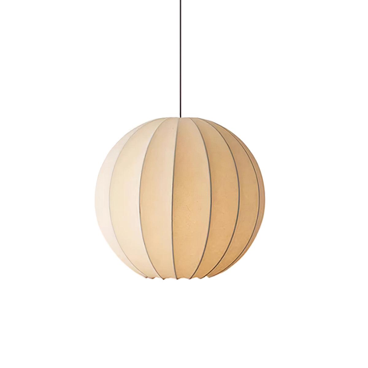 Pendant Light Silk Ribbed Globe Modern Minimalist Ambient Dining