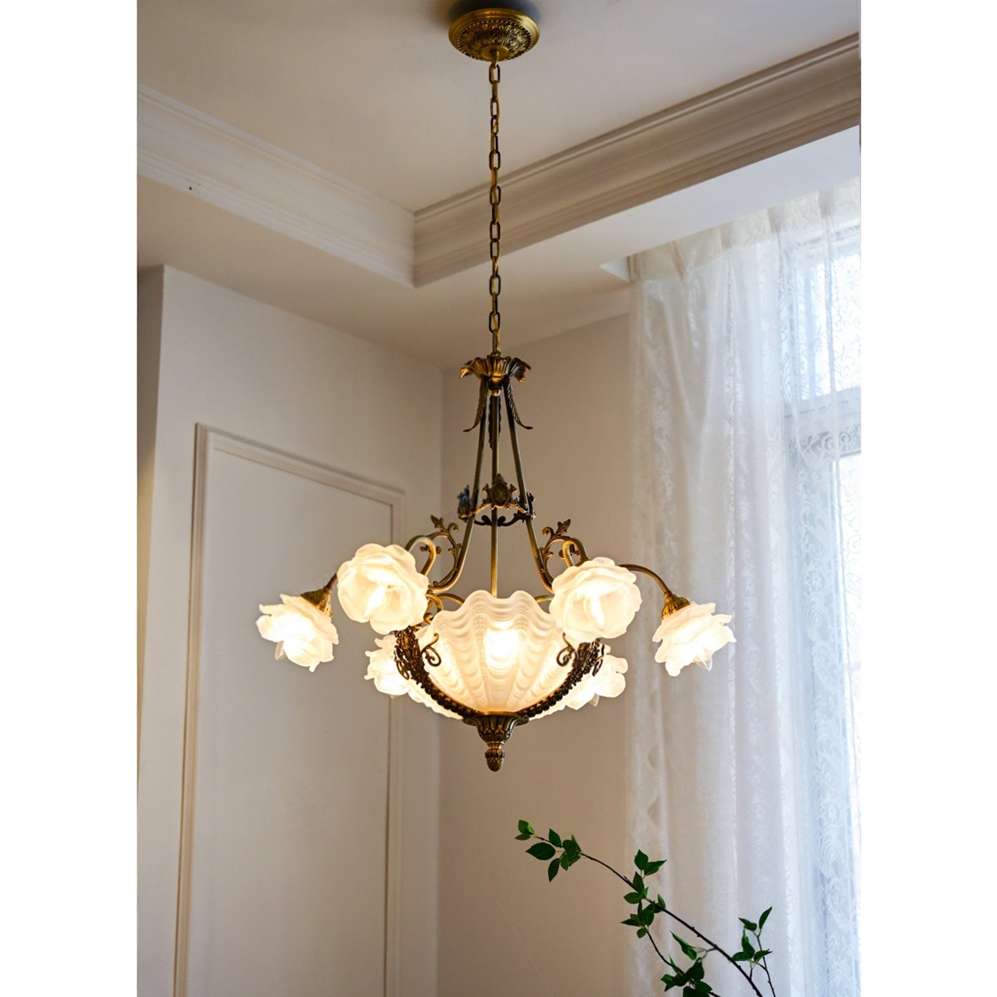 Close-up on an E12/E14 socket without a light bulb installed.