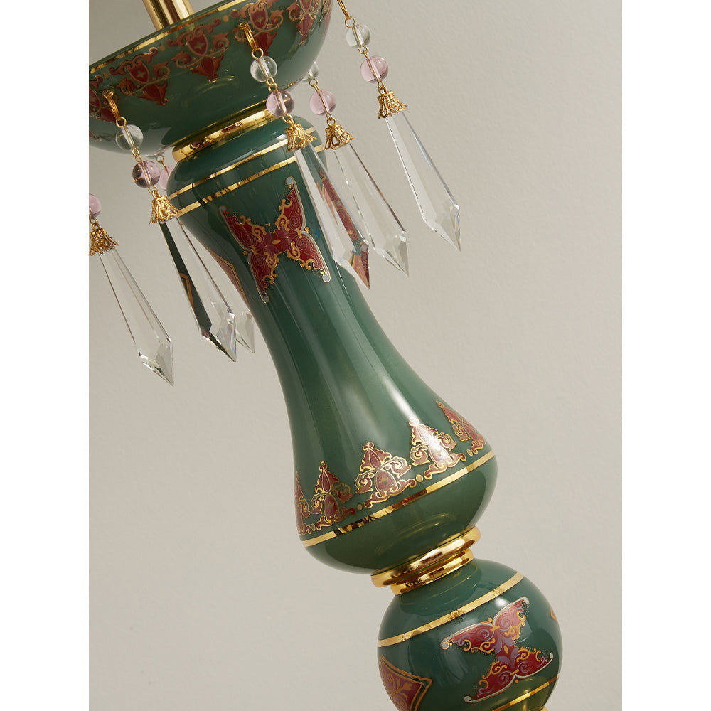 Another perspective of the lamp in a styled room environment.