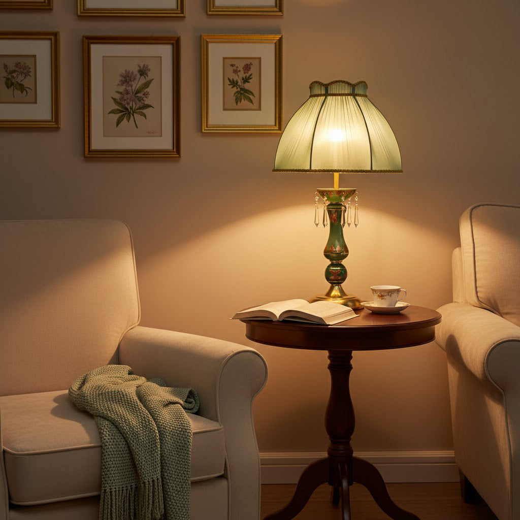 Side view of the Kenton Ceramics Table Lamp showcasing its profile.