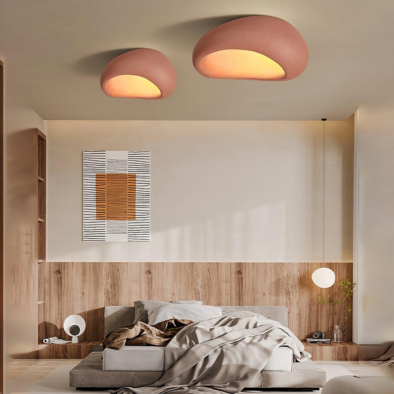 Cyvian Ceiling Lamp with Japanese Wabi-Sabi Moon-Neutral Decor