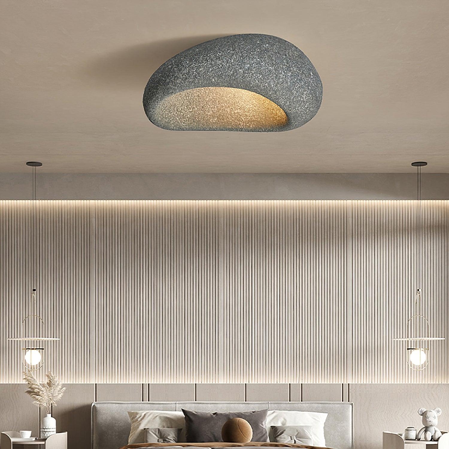 Cyvian Ceiling Lamp with Japanese Wabi-Sabi Moon-Neutral Decor