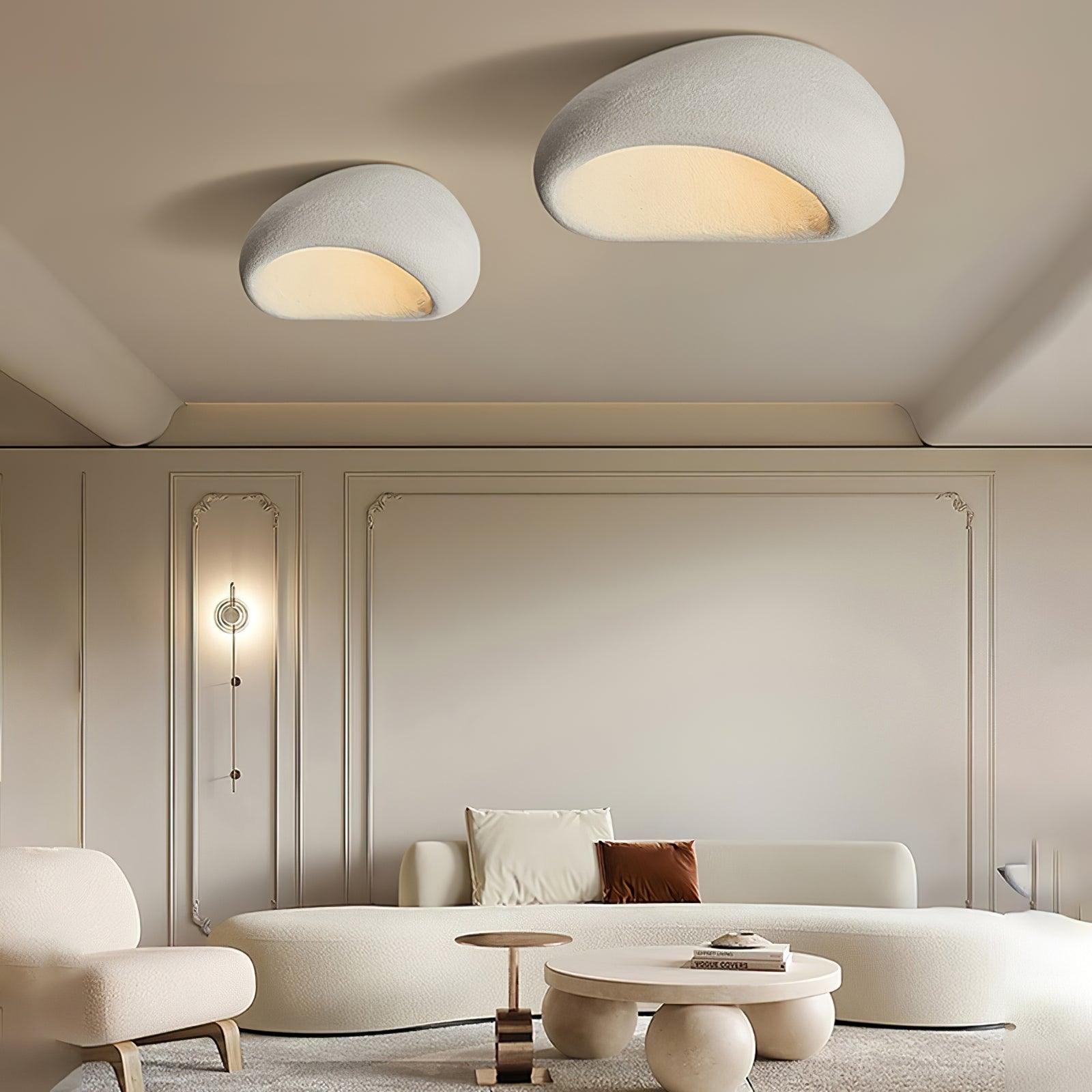 Cyvian Ceiling Lamp with Japanese Wabi-Sabi Moon-Neutral Decor
