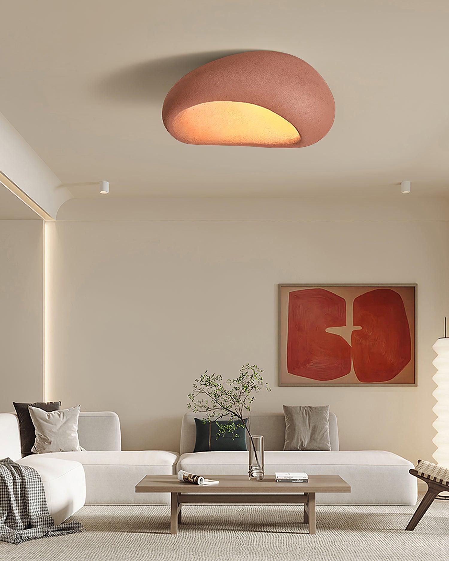Cyvian Ceiling Lamp with Japanese Wabi-Sabi Moon-Neutral Decor