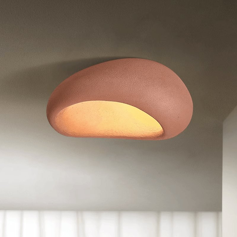 Cyvian Ceiling Lamp with Japanese Wabi-Sabi Moon-Neutral Decor