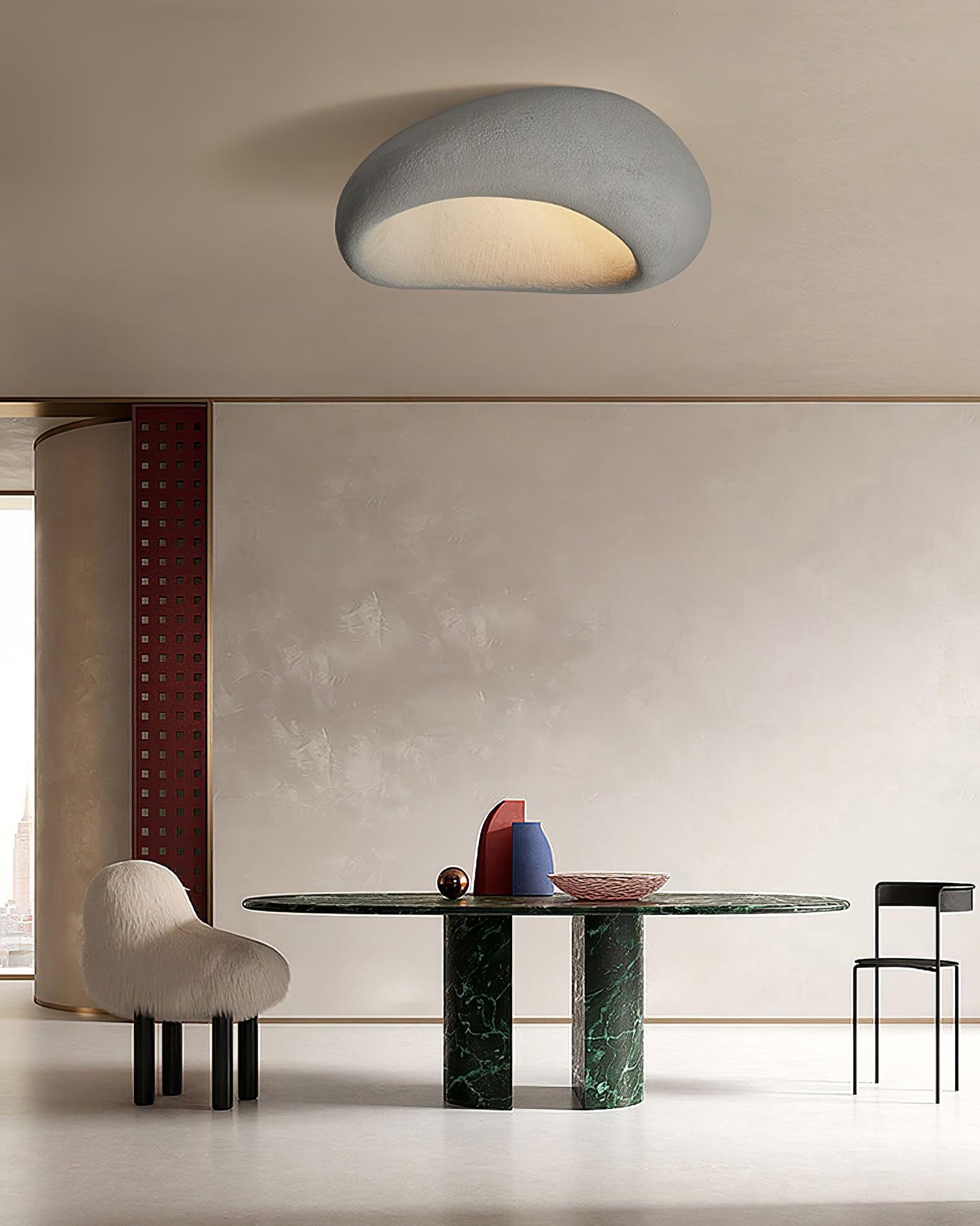 Cyvian Ceiling Lamp with Japanese Wabi-Sabi Moon-Neutral Decor