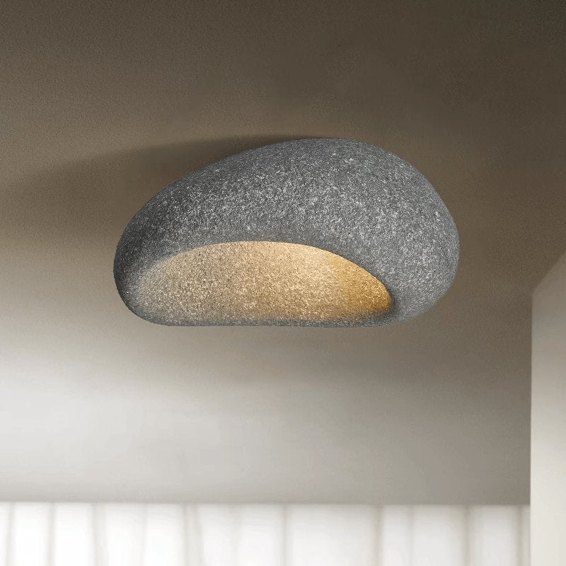 Cyvian Ceiling Lamp with Japanese Wabi-Sabi Moon-Neutral Decor