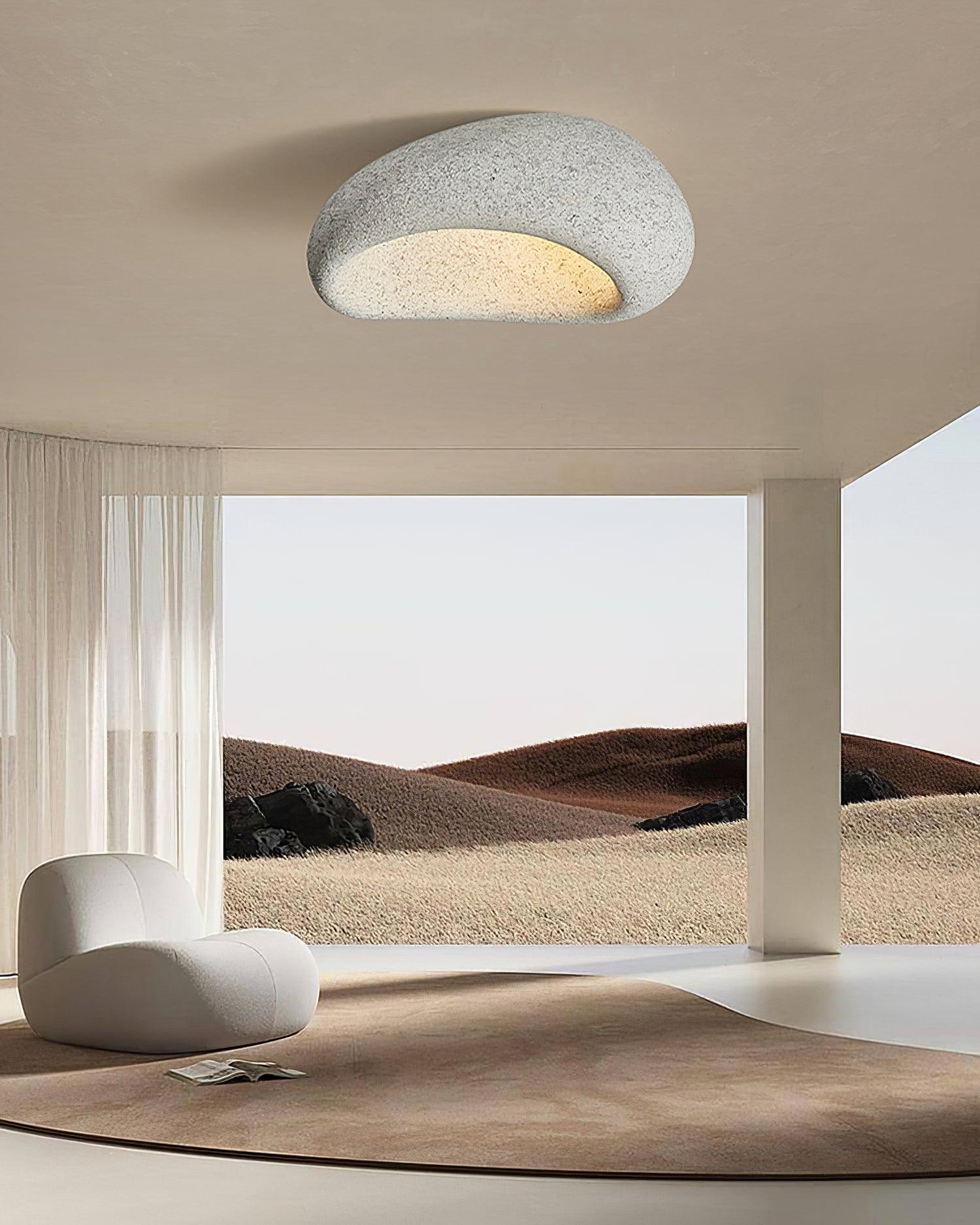 Cyvian Ceiling Lamp with Japanese Wabi-Sabi Moon-Neutral Decor