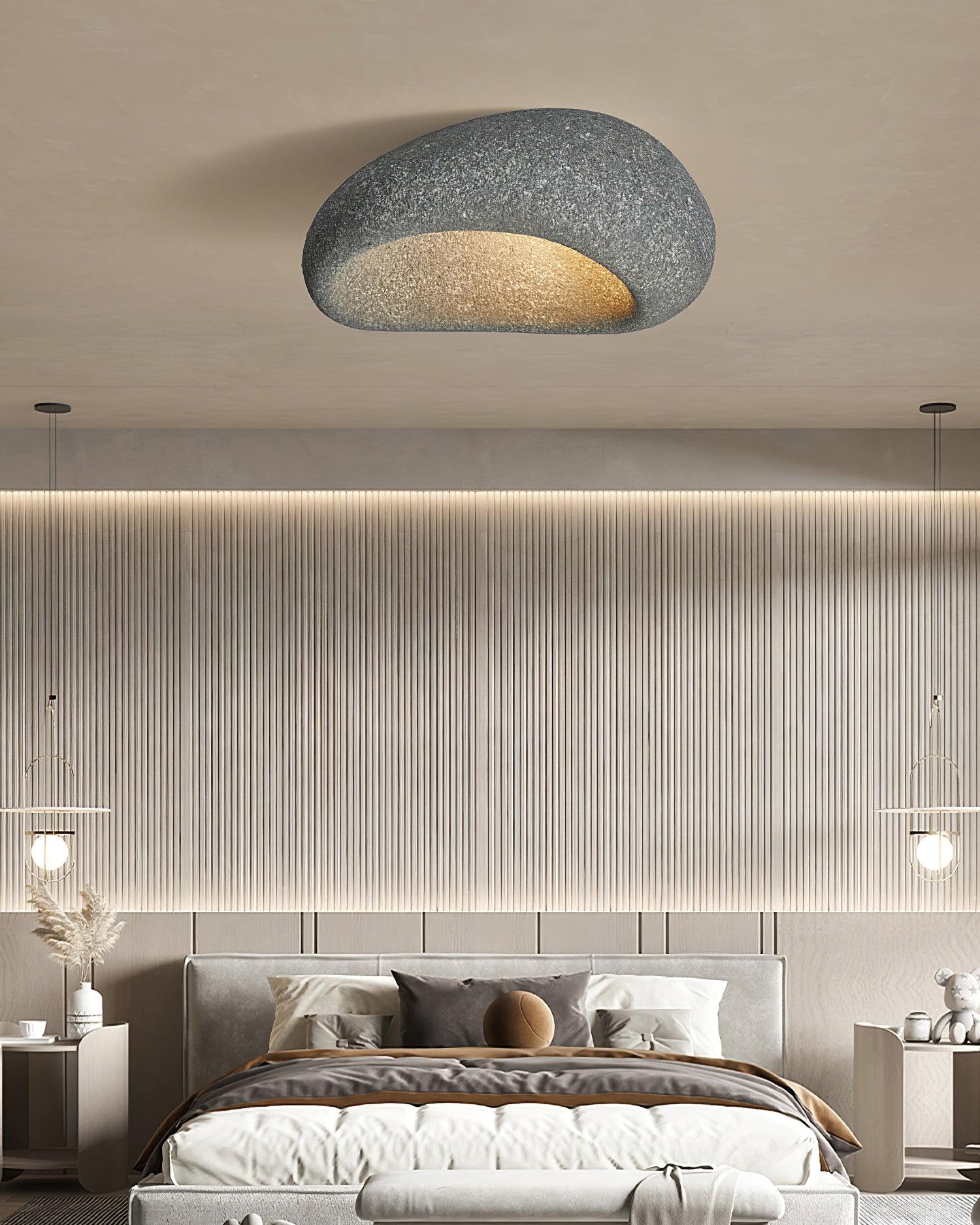 Cyvian Ceiling Lamp with Japanese Wabi-Sabi Moon-Neutral Decor