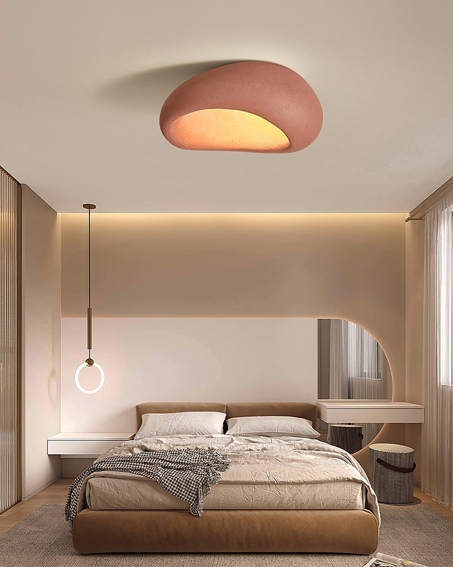 Cyvian Ceiling Lamp with Japanese Wabi-Sabi Moon-Neutral Decor