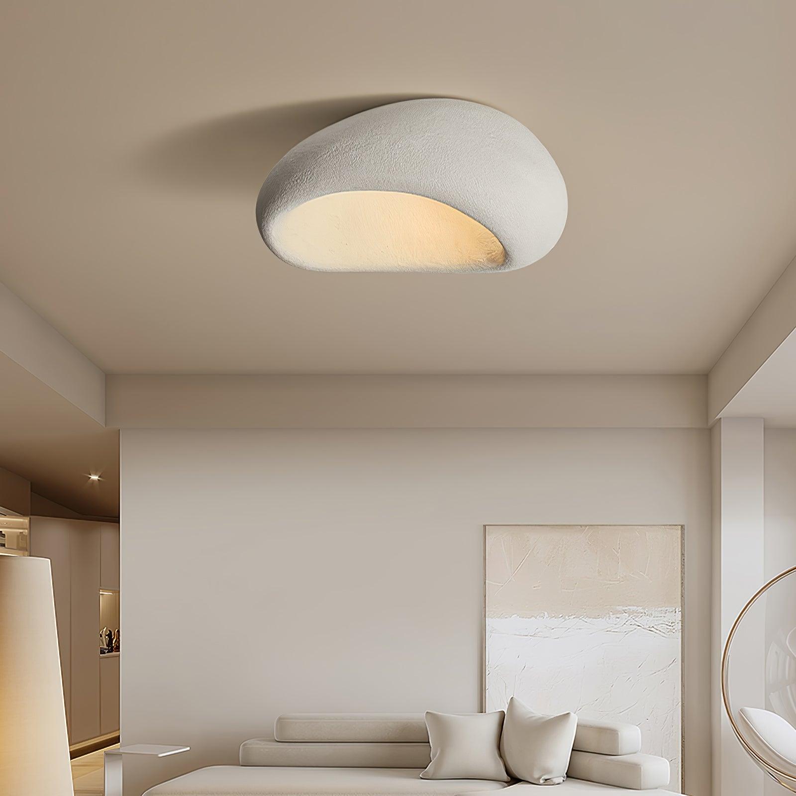 Cyvian Ceiling Lamp with Japanese Wabi-Sabi Moon-Neutral Decor