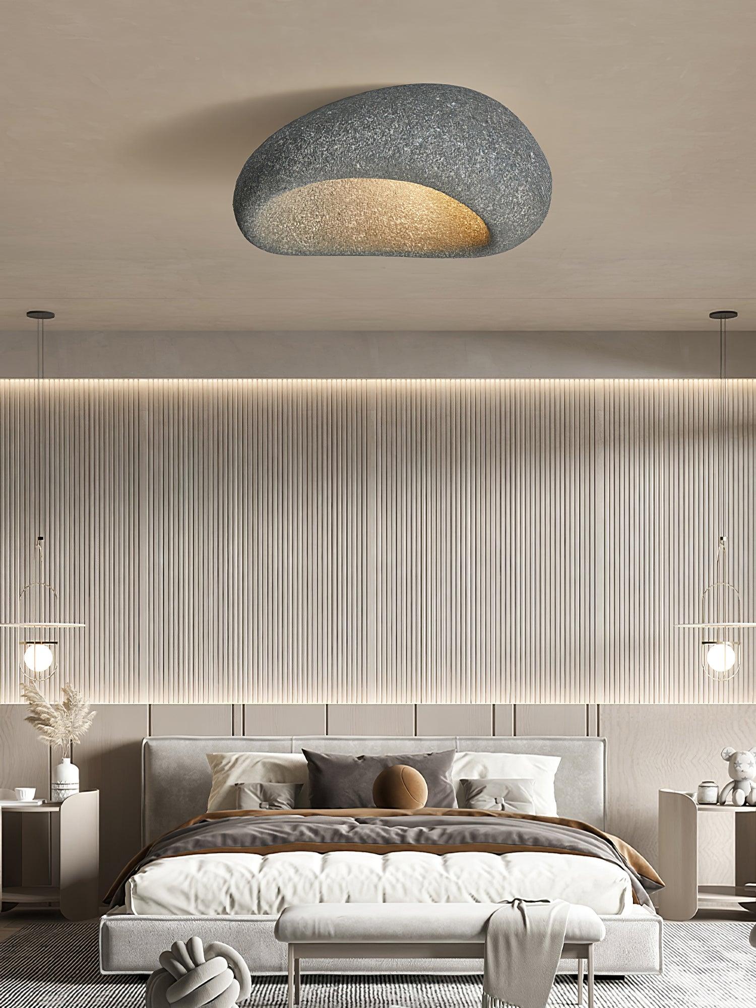 Cyvian Ceiling Lamp with Japanese Wabi-Sabi Moon-Neutral Decor