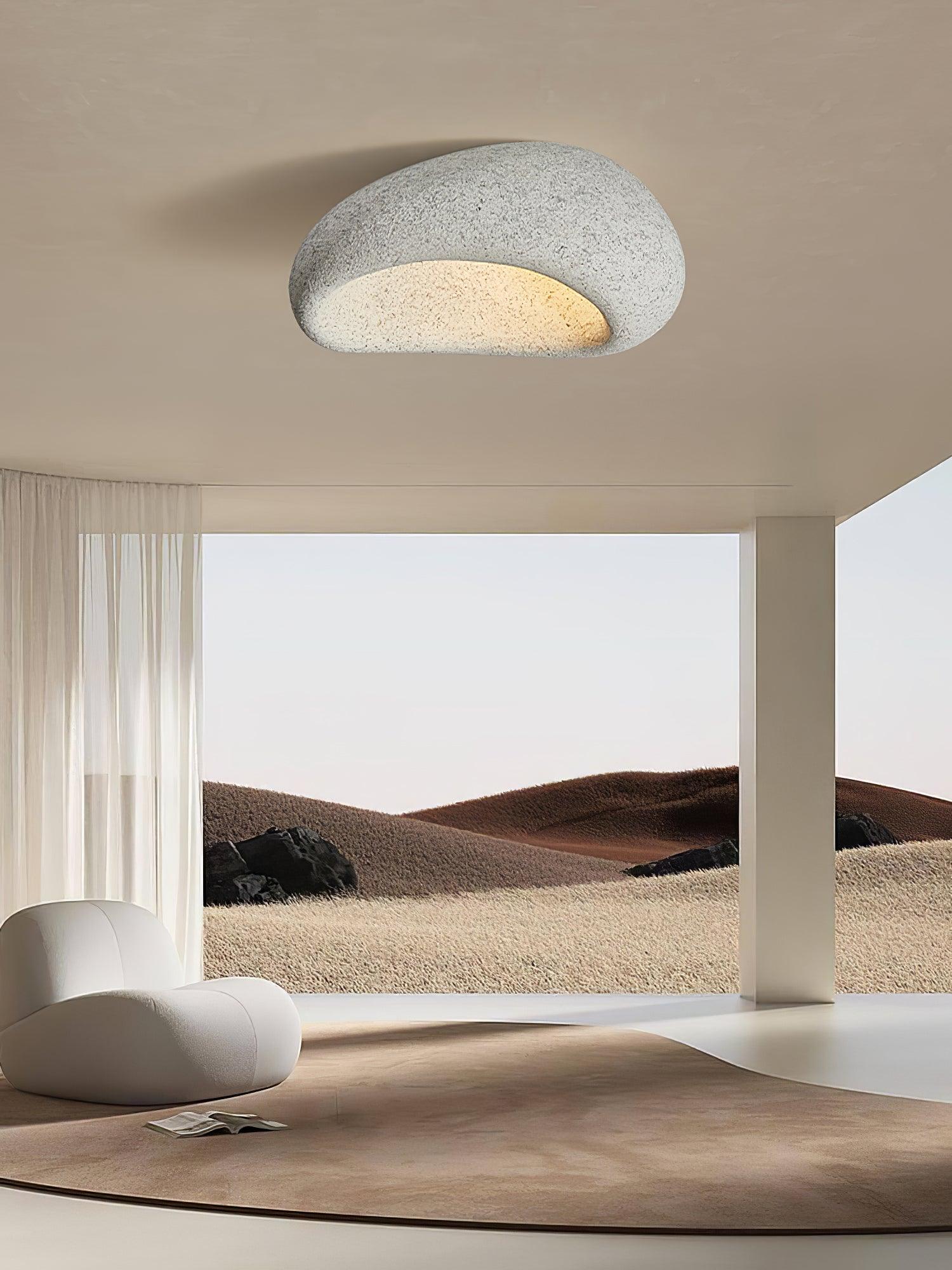 Cyvian Ceiling Lamp with Japanese Wabi-Sabi Moon-Neutral Decor