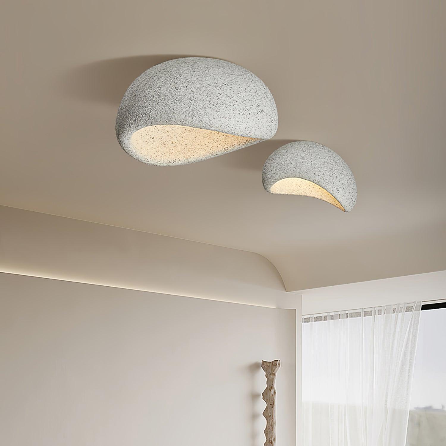 Cyvian Ceiling Lamp with Japanese Wabi-Sabi Moon-Neutral Decor