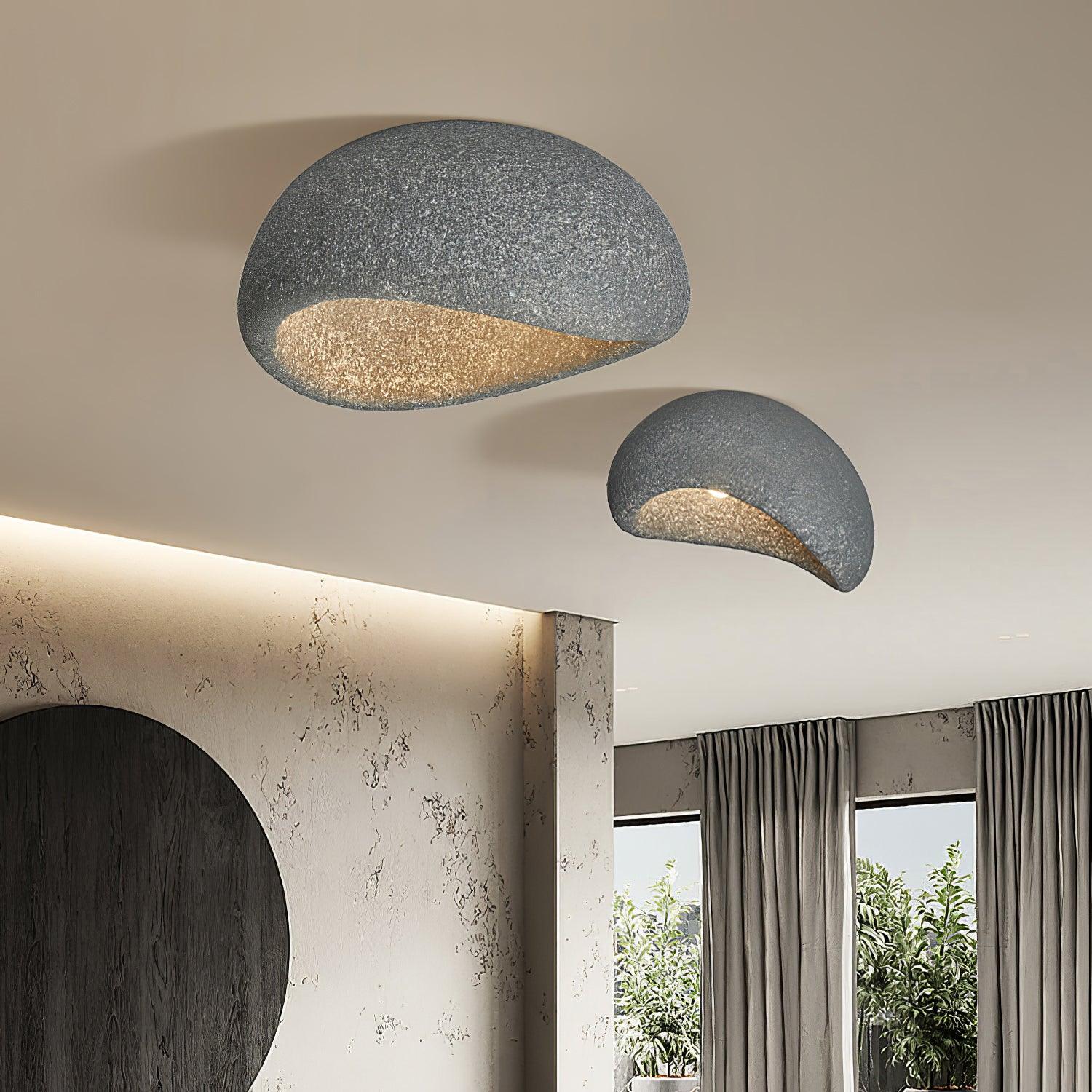 Cyvian Ceiling Lamp with Japanese Wabi-Sabi Moon-Neutral Decor