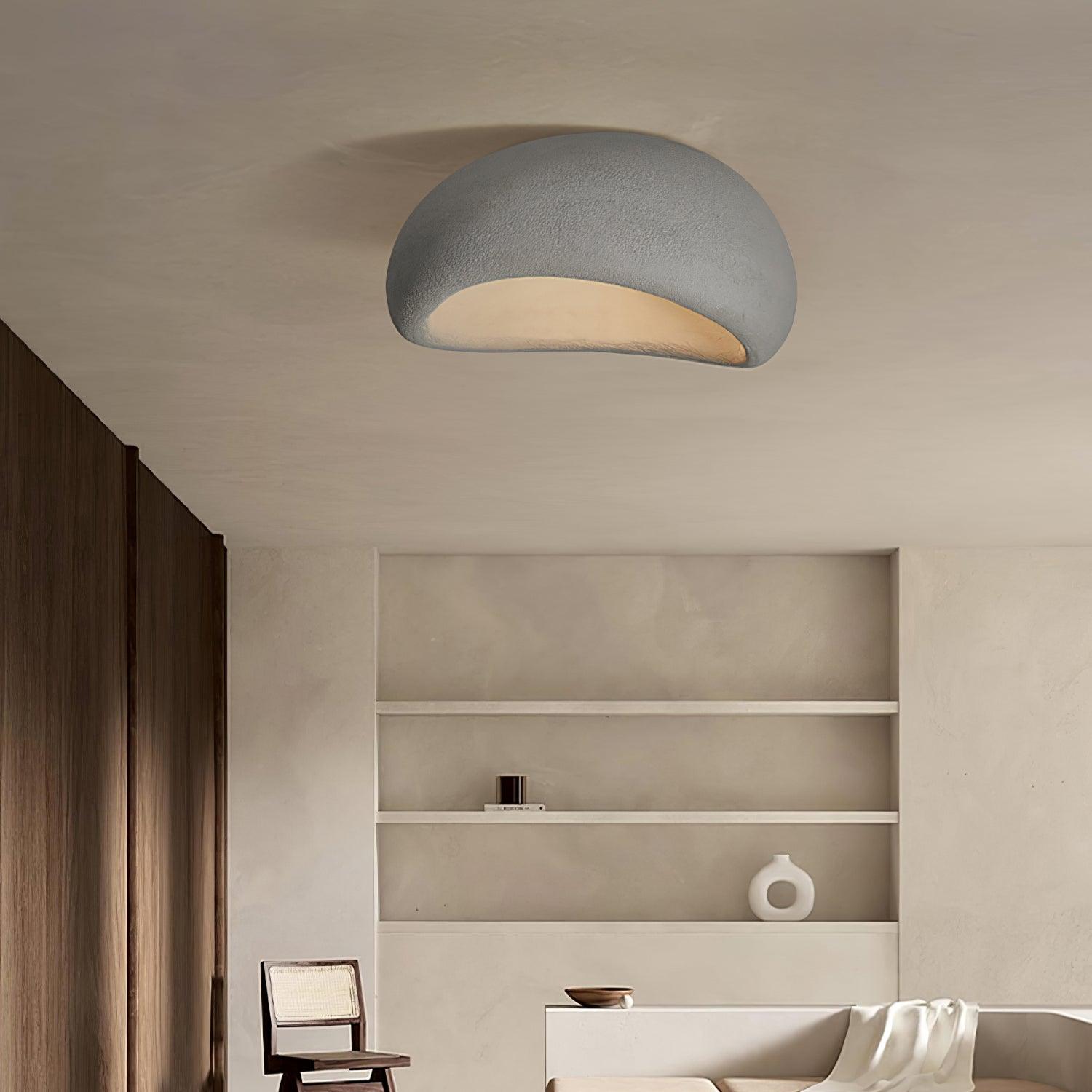 Cyvian Ceiling Lamp with Japanese Wabi-Sabi Moon-Neutral Decor