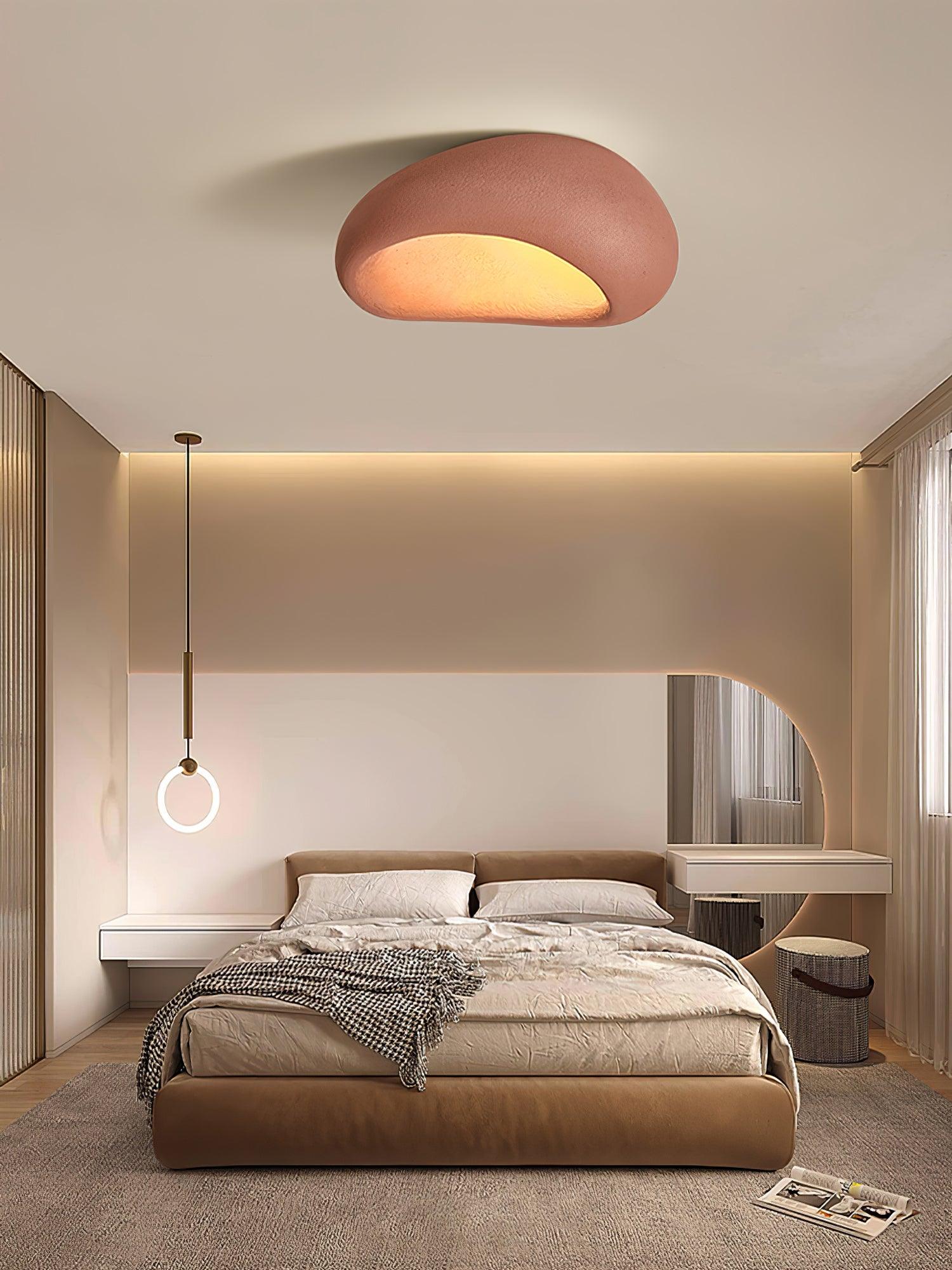 Cyvian Ceiling Lamp with Japanese Wabi-Sabi Moon-Neutral Decor