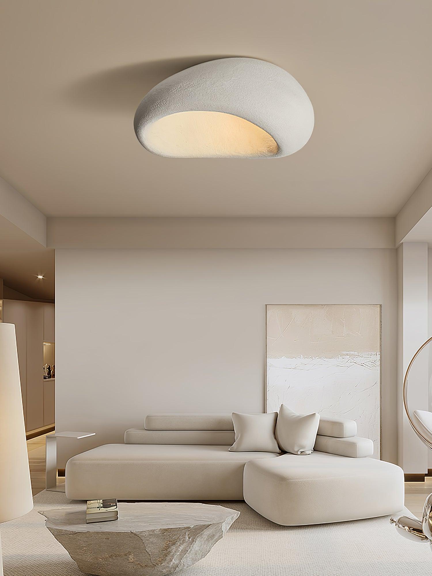 Cyvian Ceiling Lamp with Japanese Wabi-Sabi Moon-Neutral Decor