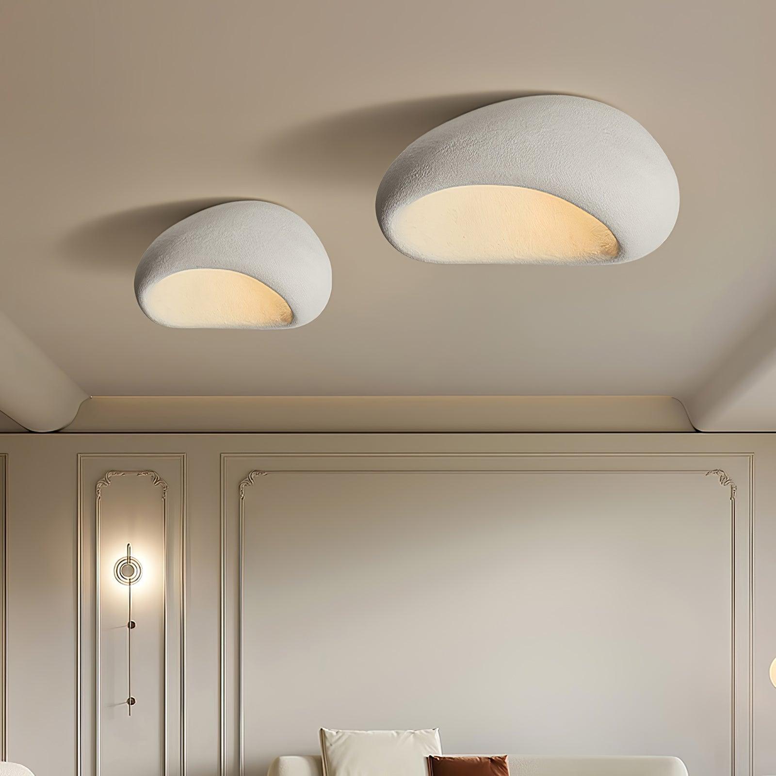 Cyvian Ceiling Lamp with Japanese Wabi-Sabi Moon-Neutral Decor