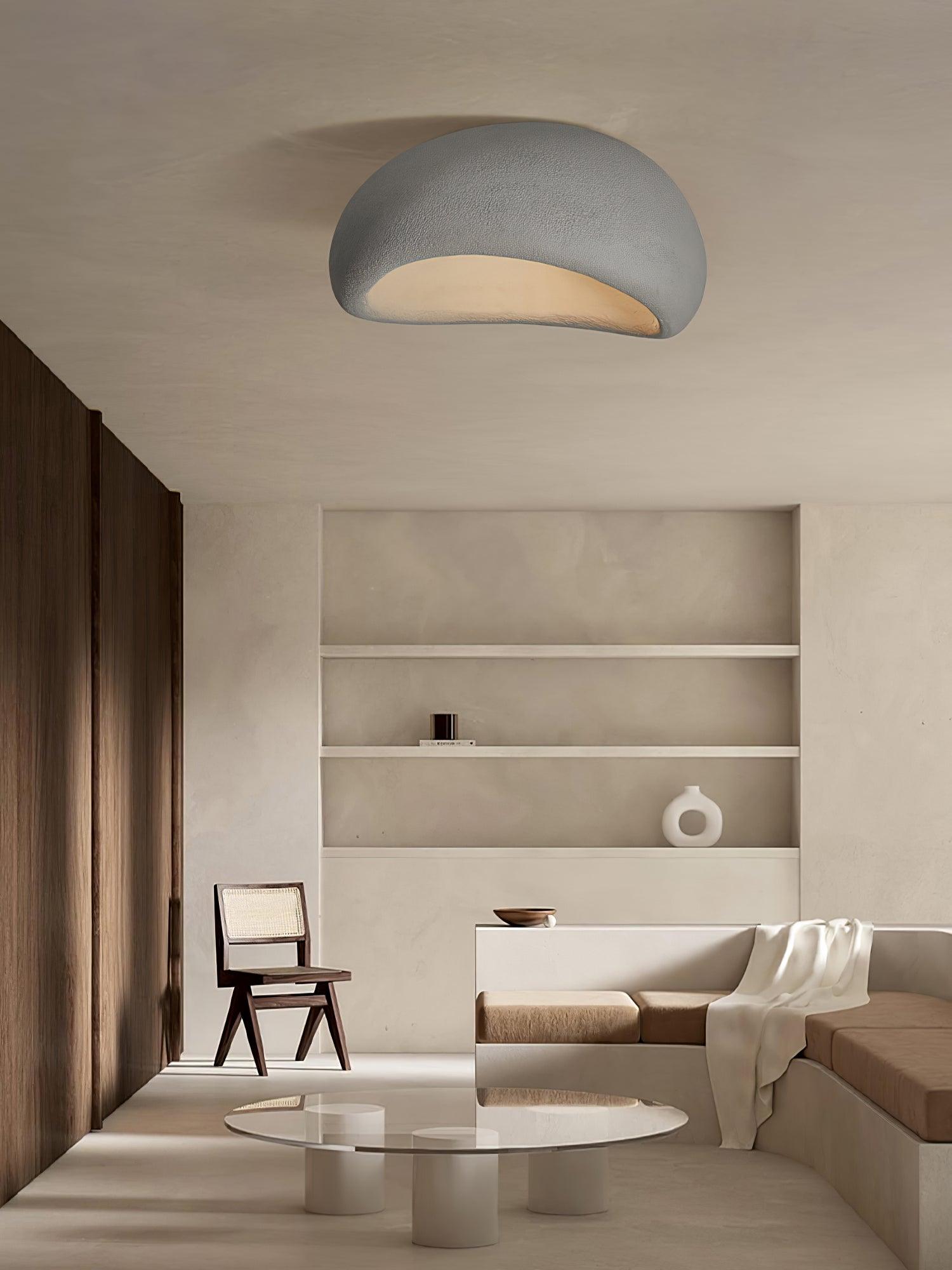 Cyvian Ceiling Lamp with Japanese Wabi-Sabi Moon-Neutral Decor