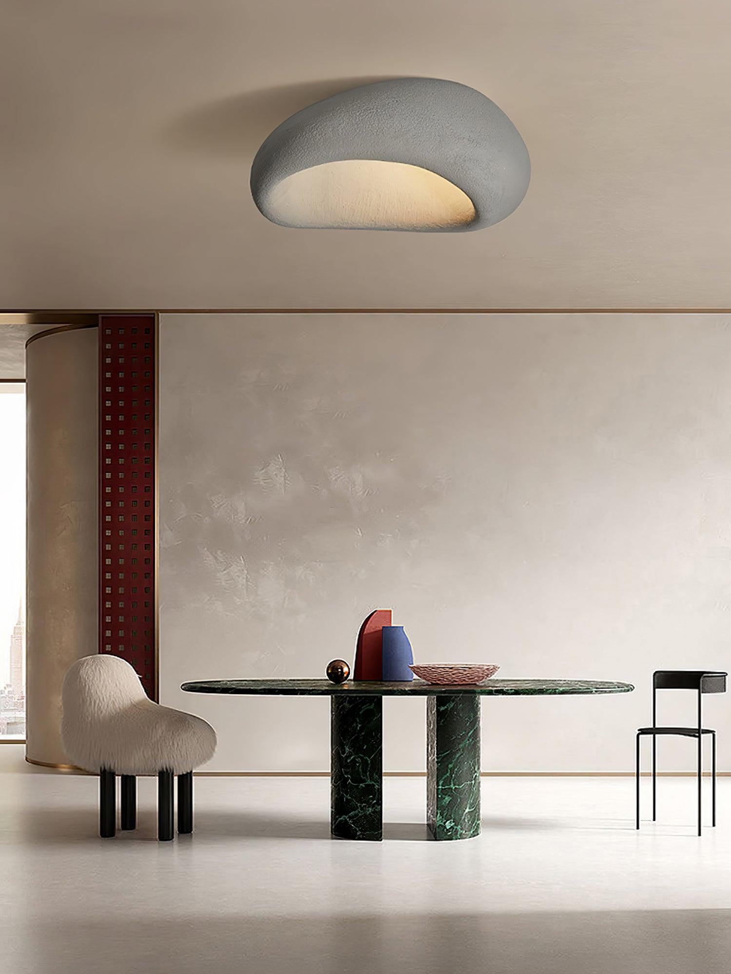 Cyvian Ceiling Lamp with Japanese Wabi-Sabi Moon-Neutral Decor