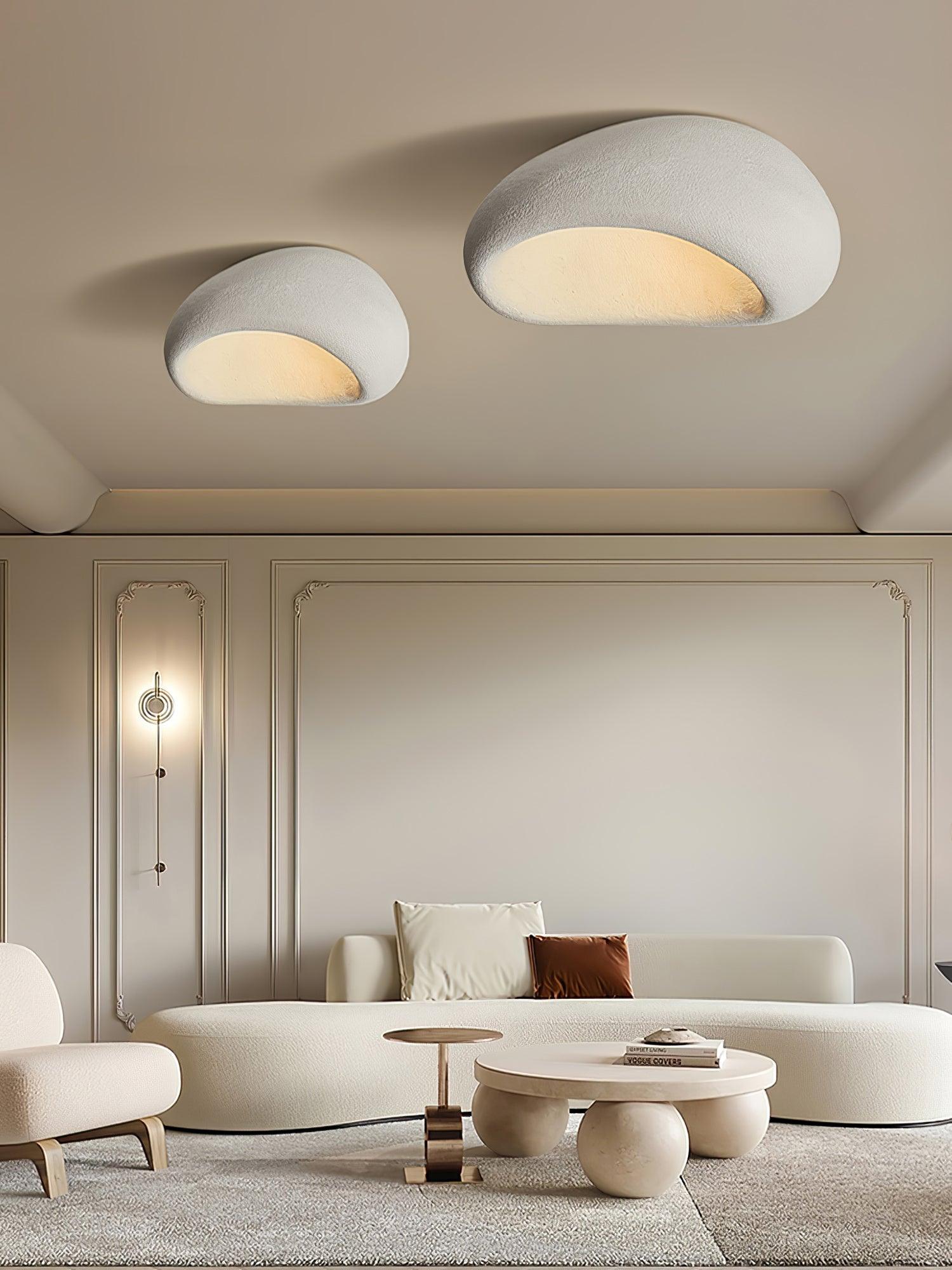 Cyvian Ceiling Lamp with Japanese Wabi-Sabi Moon-Neutral Decor