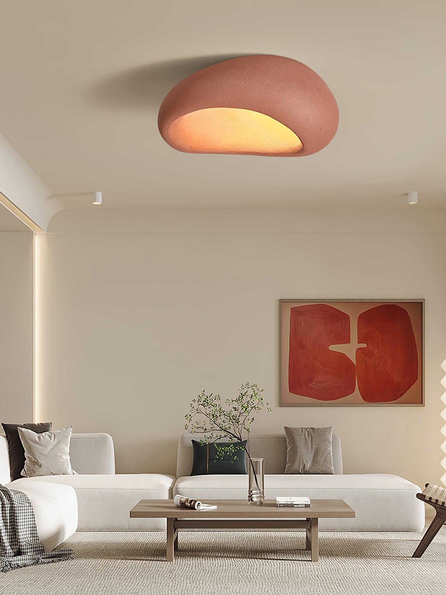 Cyvian Ceiling Lamp with Japanese Wabi-Sabi Moon-Neutral Decor