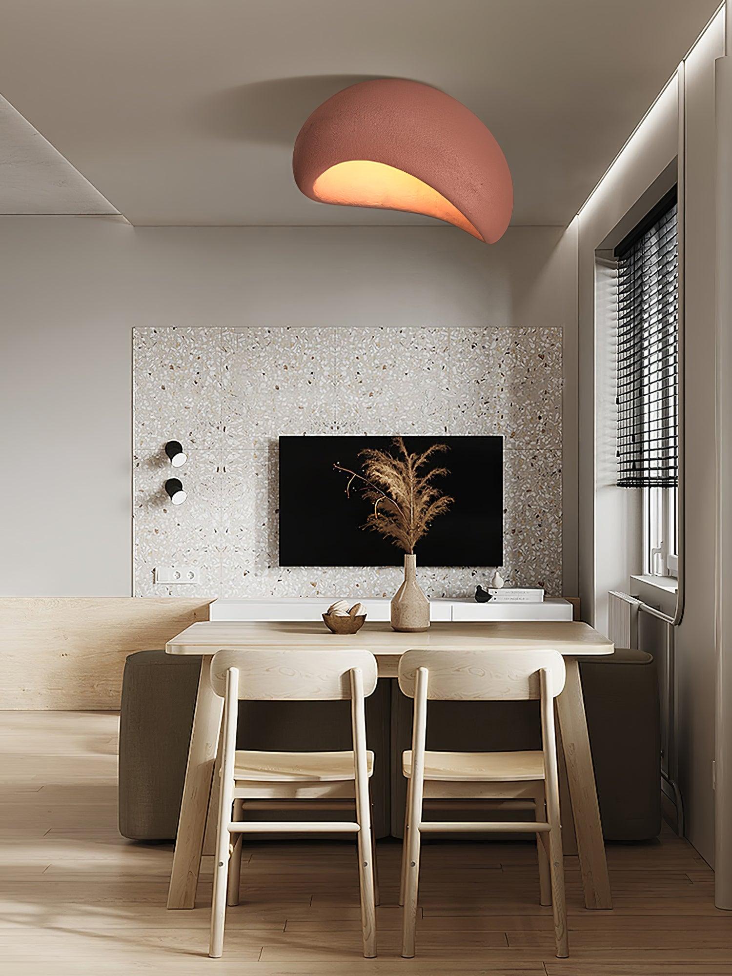 Cyvian Ceiling Lamp with Japanese Wabi-Sabi Moon-Neutral Decor