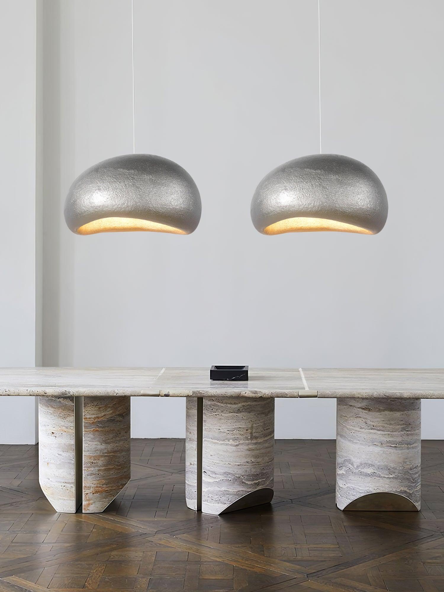 Pendant Lamp Pebble Inspired Organic Form Soft Glow Modern Artistic