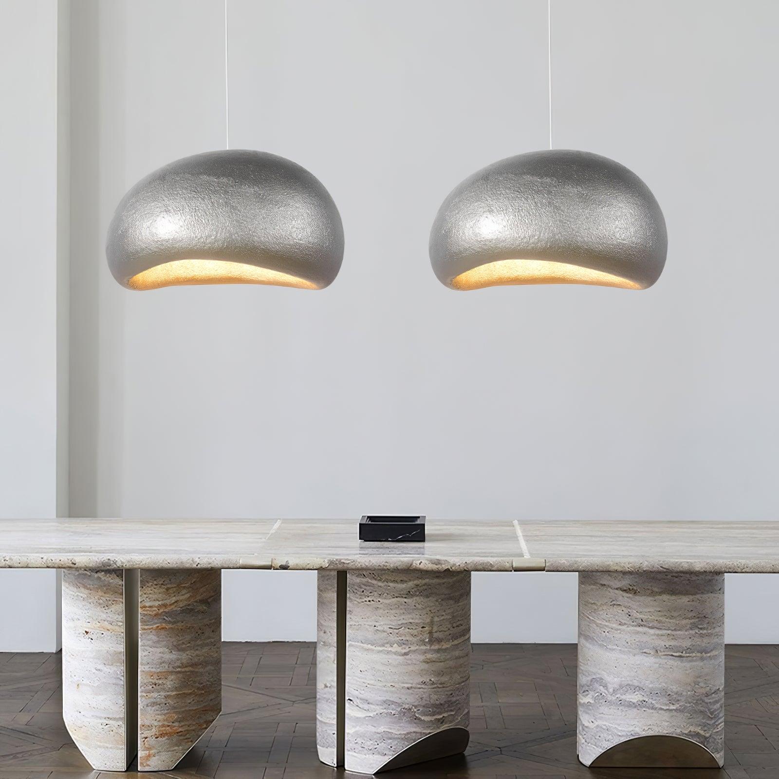 Pendant Lamp Pebble Inspired Organic Form Soft Glow Modern Artistic