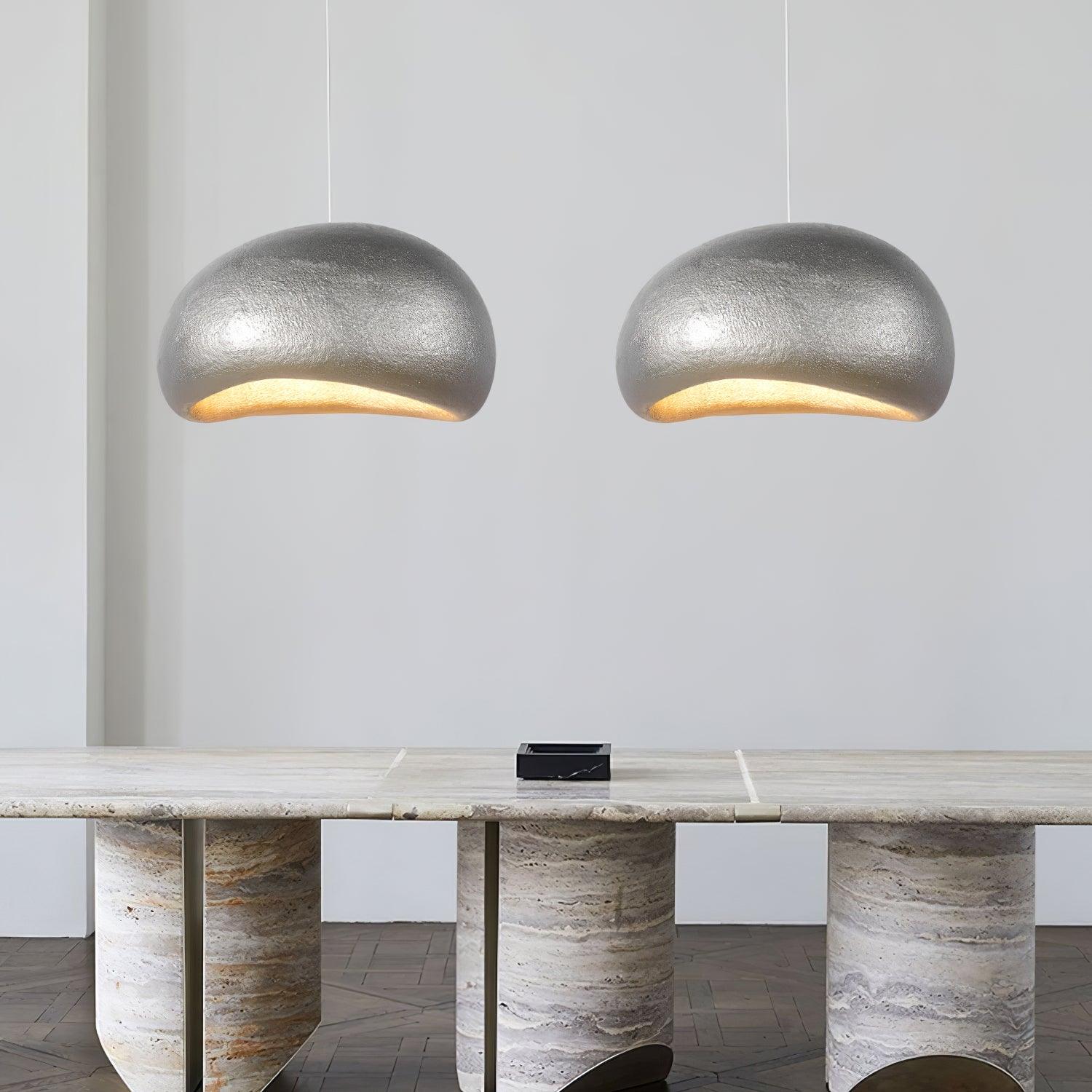Pendant Lamp Pebble Inspired Organic Form Soft Glow Modern Artistic