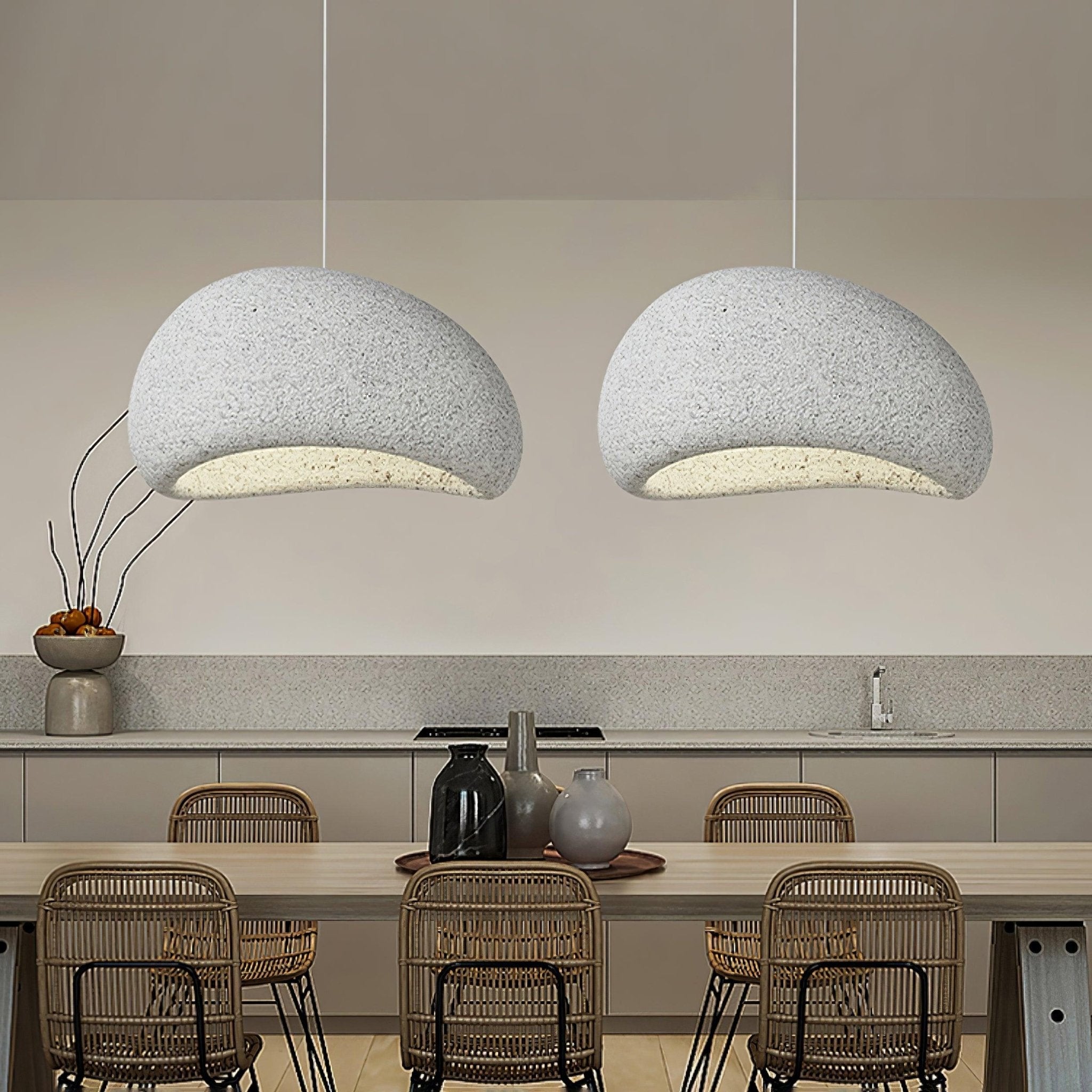 Tsukiyo Wabi-Sabi Cloud Pendant Light-Neutral Decor