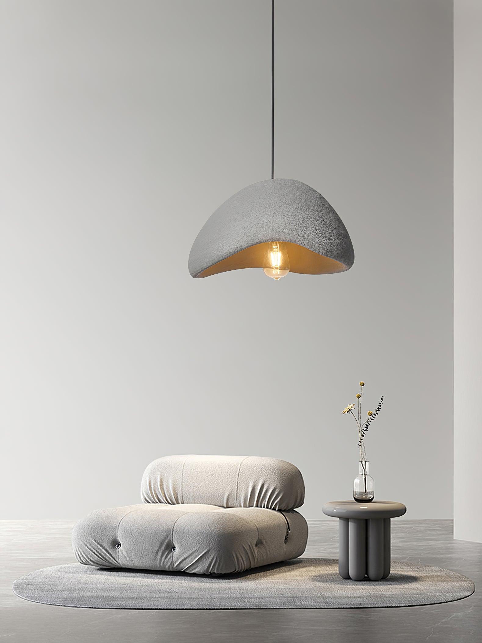 Pendant Lamp Organic Curved Shade Soft Texture Modern Artistic