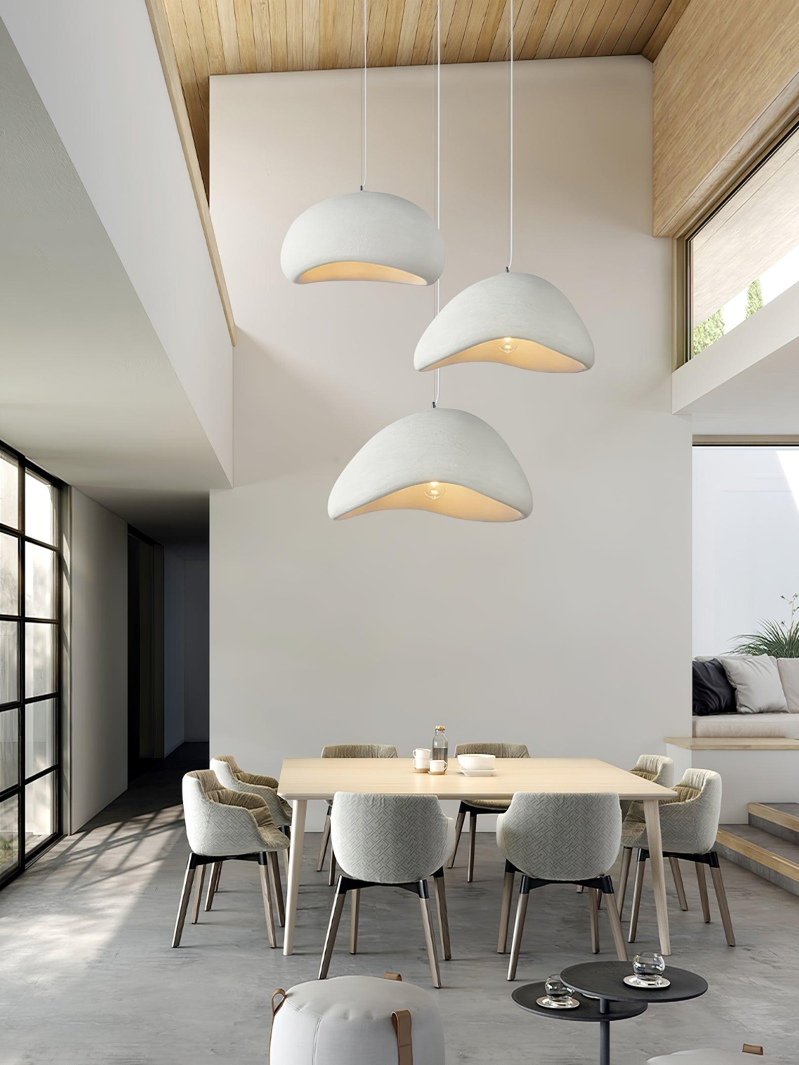 Pendant Lamp Organic Curved Shade Soft Texture Modern Artistic