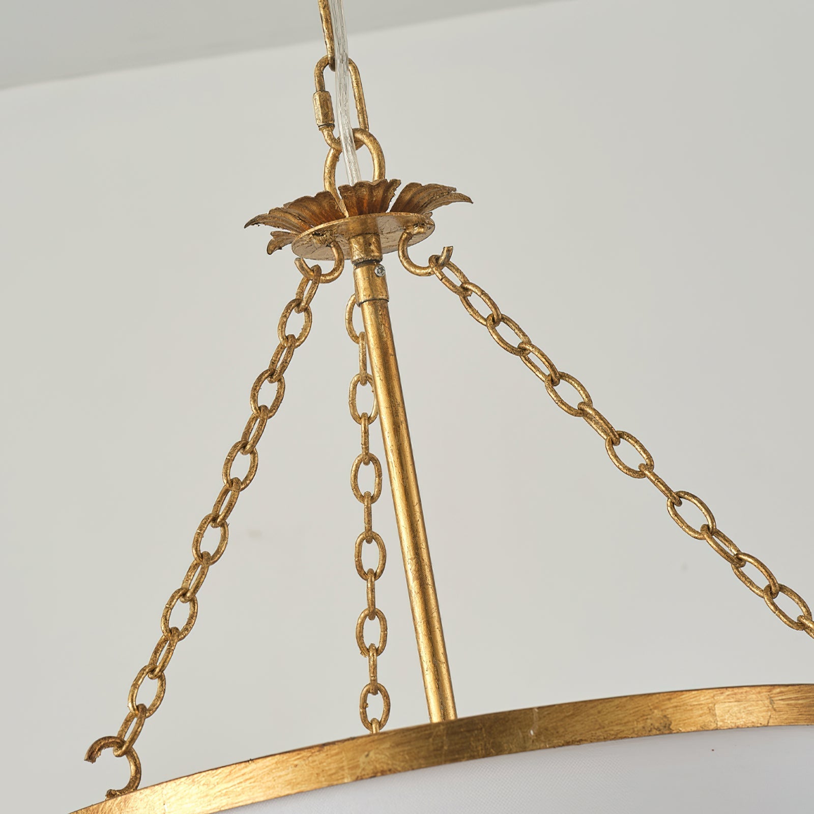 Top view showing the ceiling canopy and hanging chain.