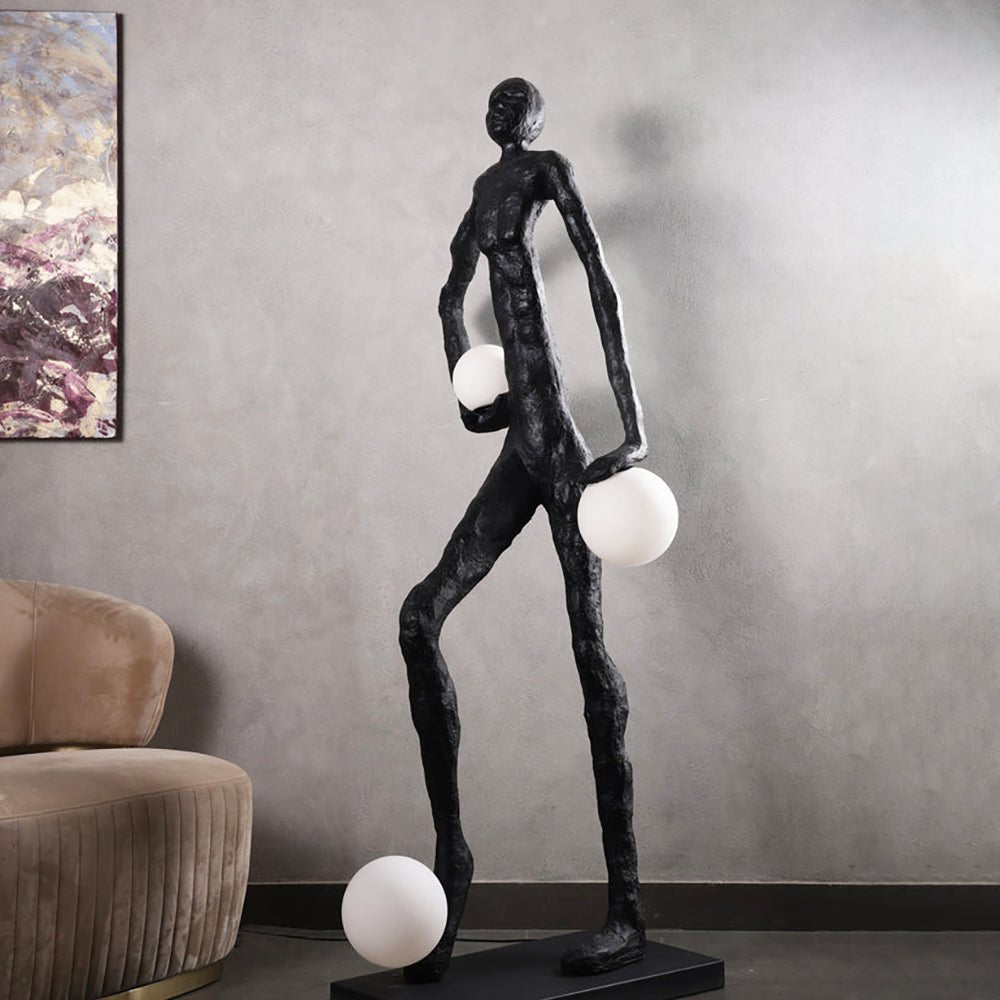 Kaelthos Textured Black Floor Lamp-Neutral Decor