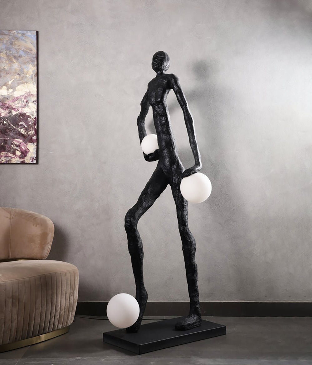 Kaelthos Textured Black Floor Lamp-Neutral Decor