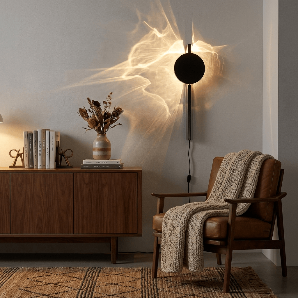 Kinetic Shadow Plug-in Wall Lamp-Neutral Decor