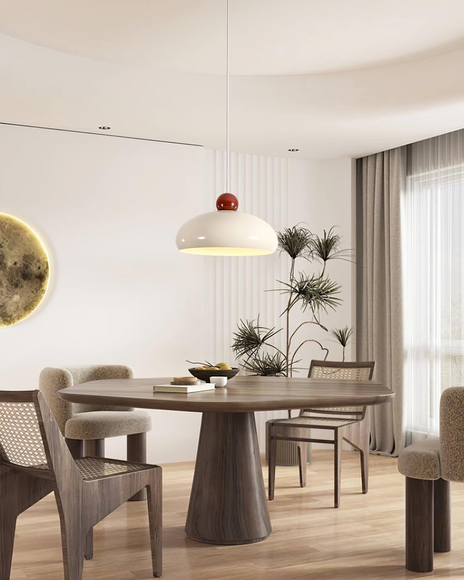 Sorvella Pendant Light Dome White Red Mid-Century-Neutral Decor