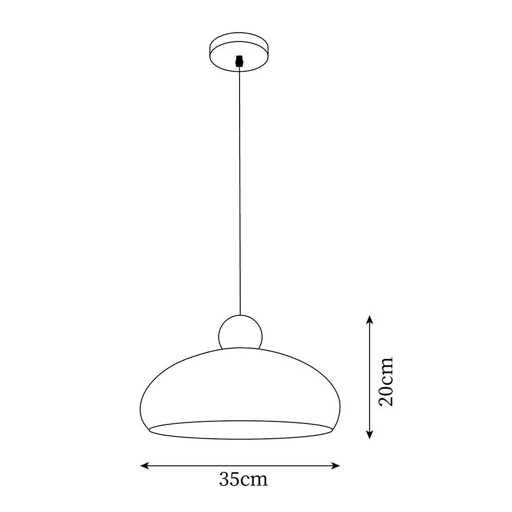 Sorvella Pendant Light Dome White Red Mid-Century-Neutral Decor