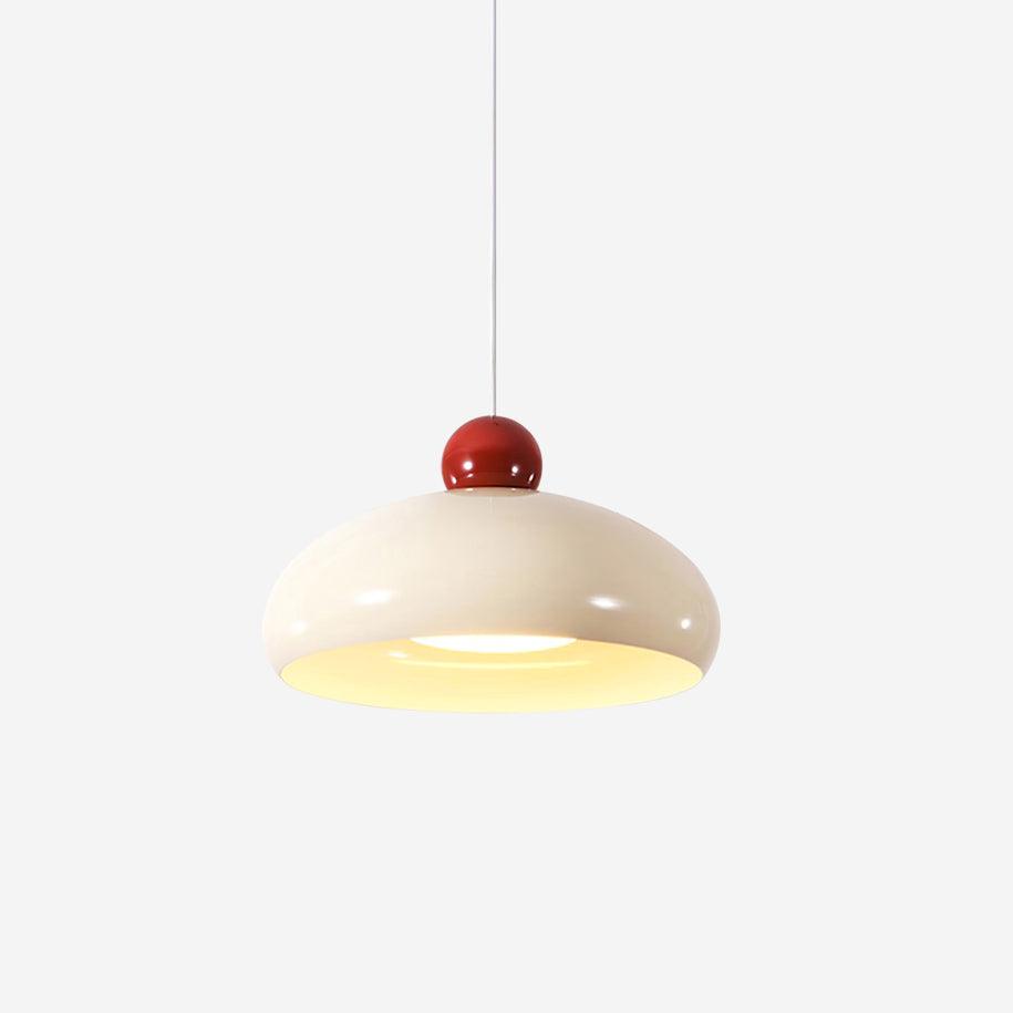 Sorvella Pendant Light Dome White Red Mid-Century-Neutral Decor