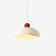 Pendant Light Dome Shade White Red