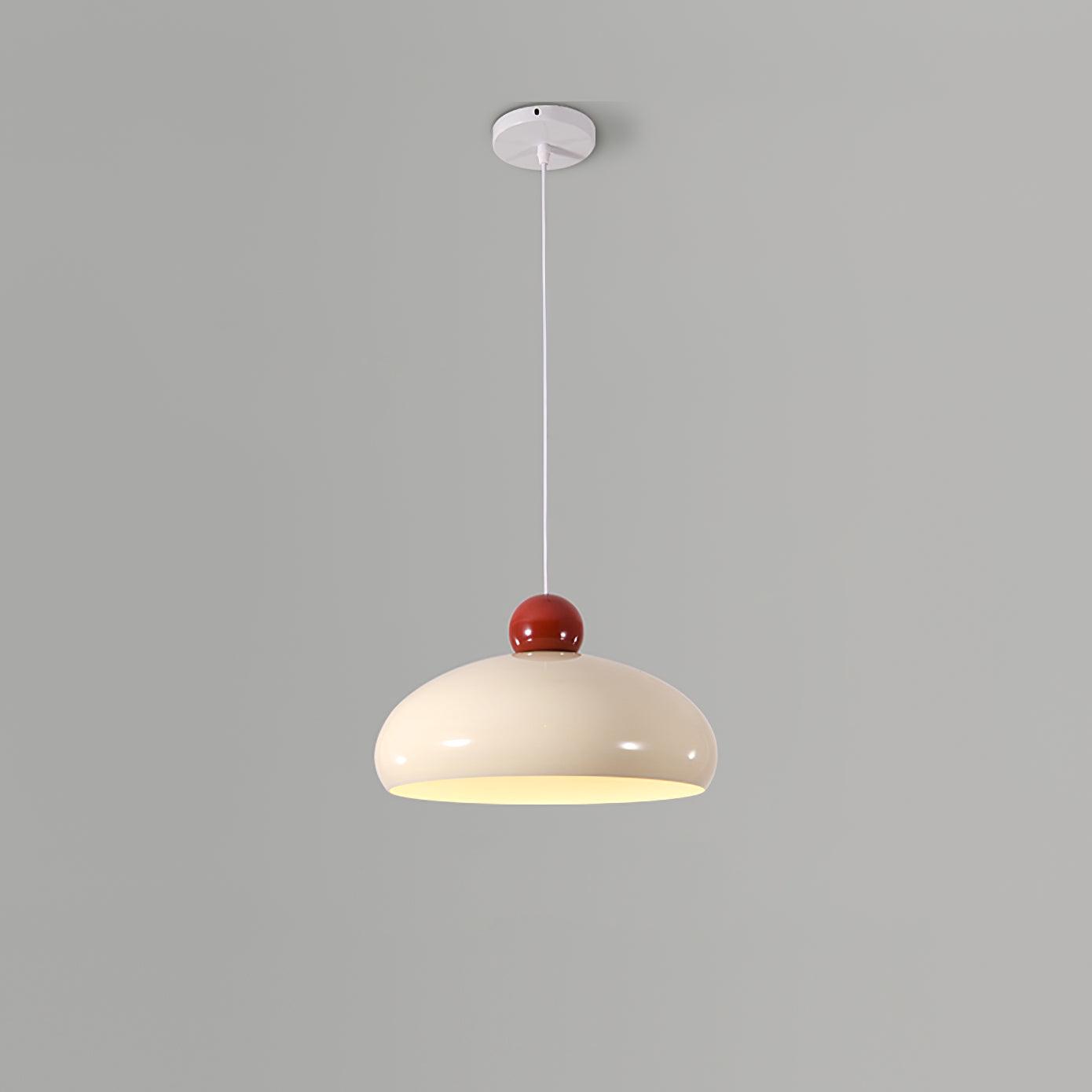 Sorvella Pendant Light Dome White Red Mid-Century-Neutral Decor