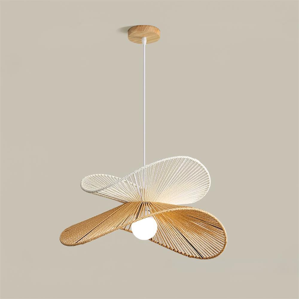Pendant Lamp Woven Hemp Shade Sculptural Natural Modern