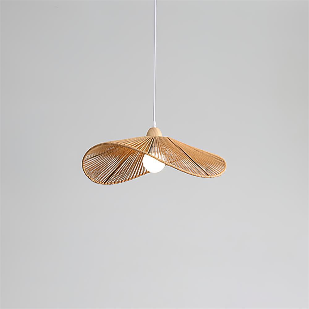 Pendant Lamp Woven Hemp Shade Sculptural Natural Modern