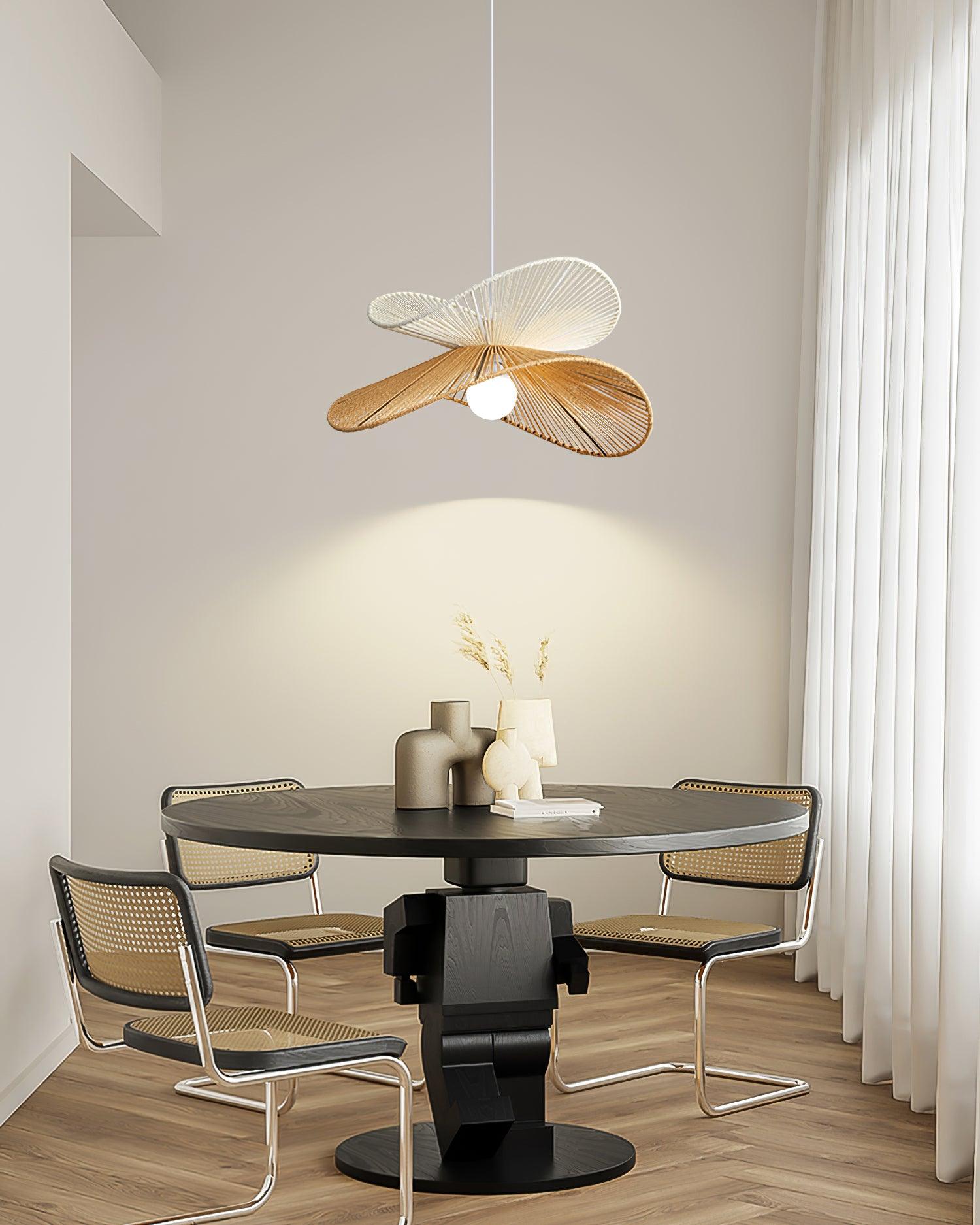 Pendant Lamp Woven Hemp Shade Sculptural Natural Modern
